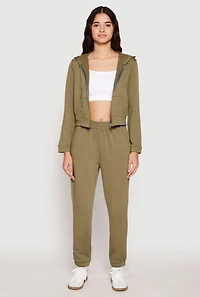 Womens Iris Fleece Pull On Sweatpants, Green, Size S