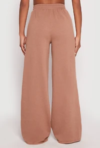 Womens Iris Drawstring Wide Leg Sweatpants, Brown,