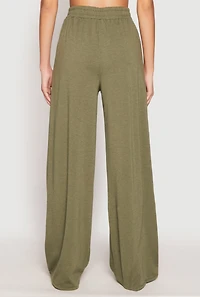 Womens Iris Drawstring Wide Leg Sweatpants, Green, Size M