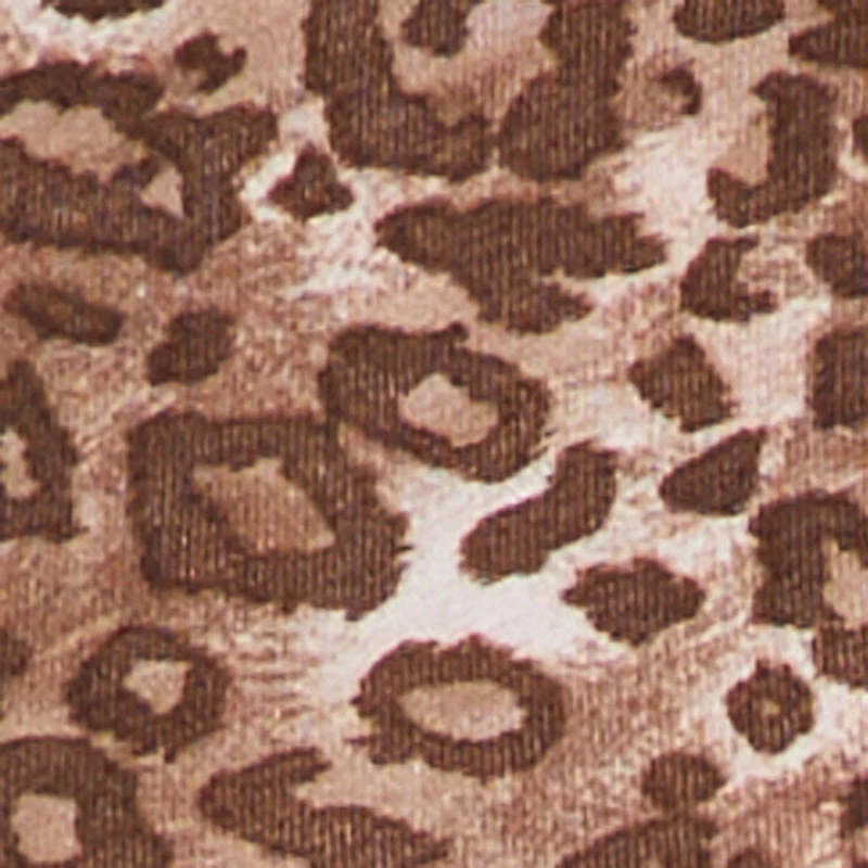 Leopard Print Ruched Long Sleeve Mock Neck Top