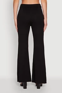 Womens Solid Flared Dress Pants, Black, Size M