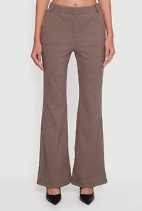 Houndstooth Flare Leg Dress Pants