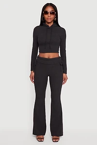 Long Sleeve Pullover Cropped Hoodie