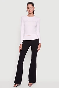 Womens Dream About Me Rhinestone Baby Tee, White,