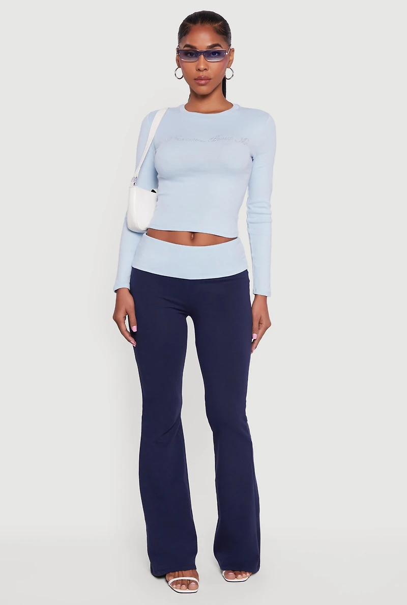 Womens Dream About Me Rhinestone Baby Tee,