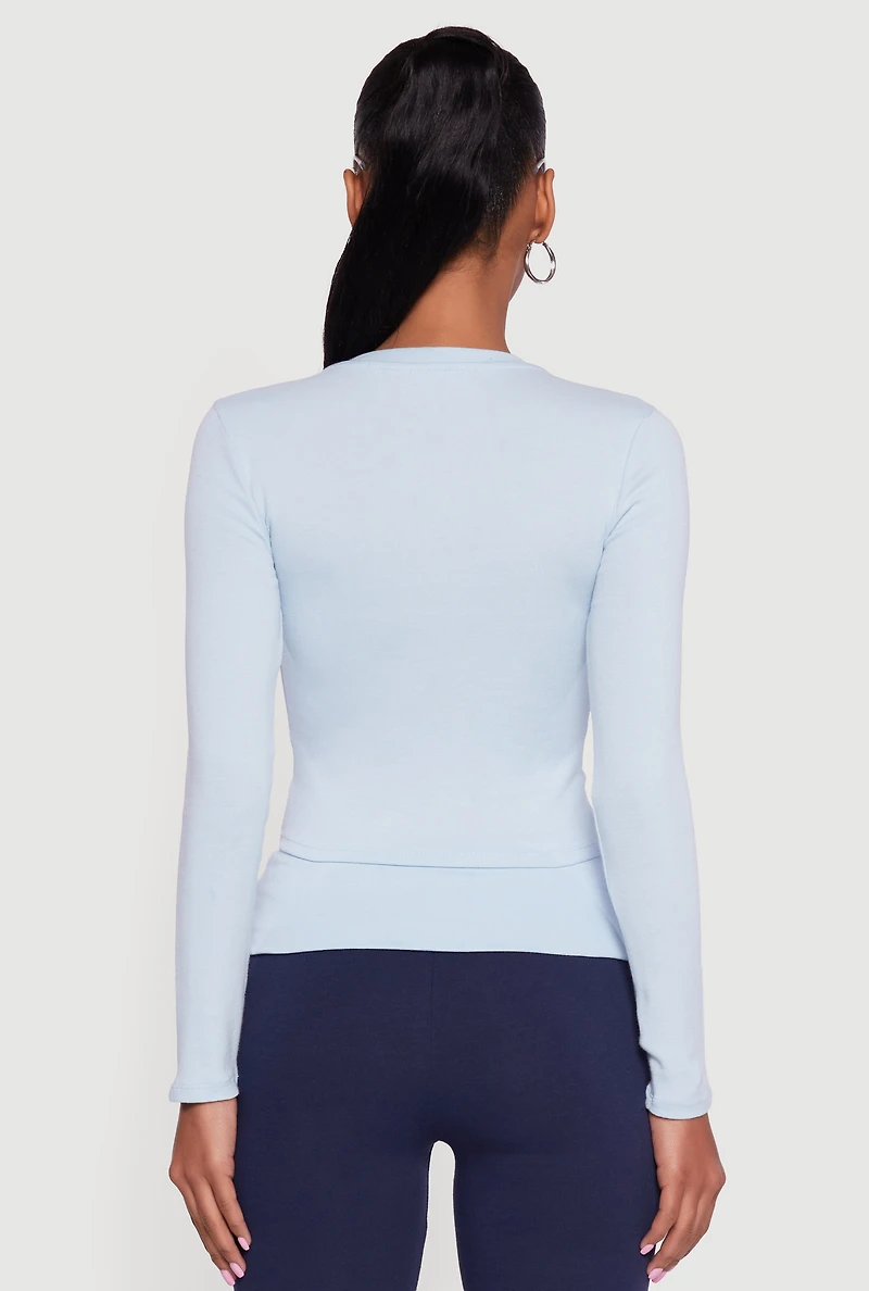 Womens Dream About Me Graphic Crew Neck Tee, Blue, Size M