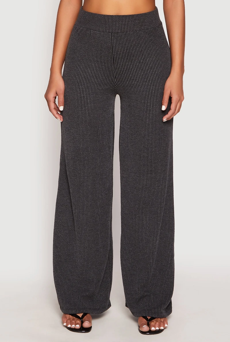 Iris Ribbed Knit Wide Leg Pants