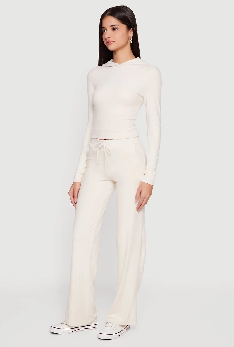 Brushed Knit Drawstring Waist Sweatpants