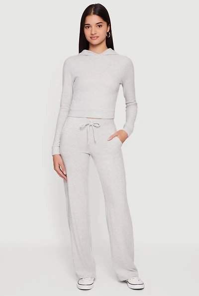 Brushed Knit Drawstring Waist Sweatpants