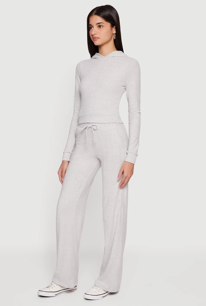 Brushed Knit Drawstring Waist Sweatpants