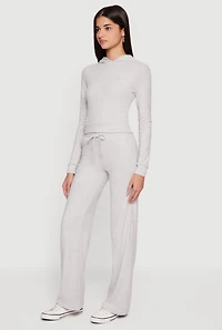 Brushed Knit Drawstring Waist Sweatpants