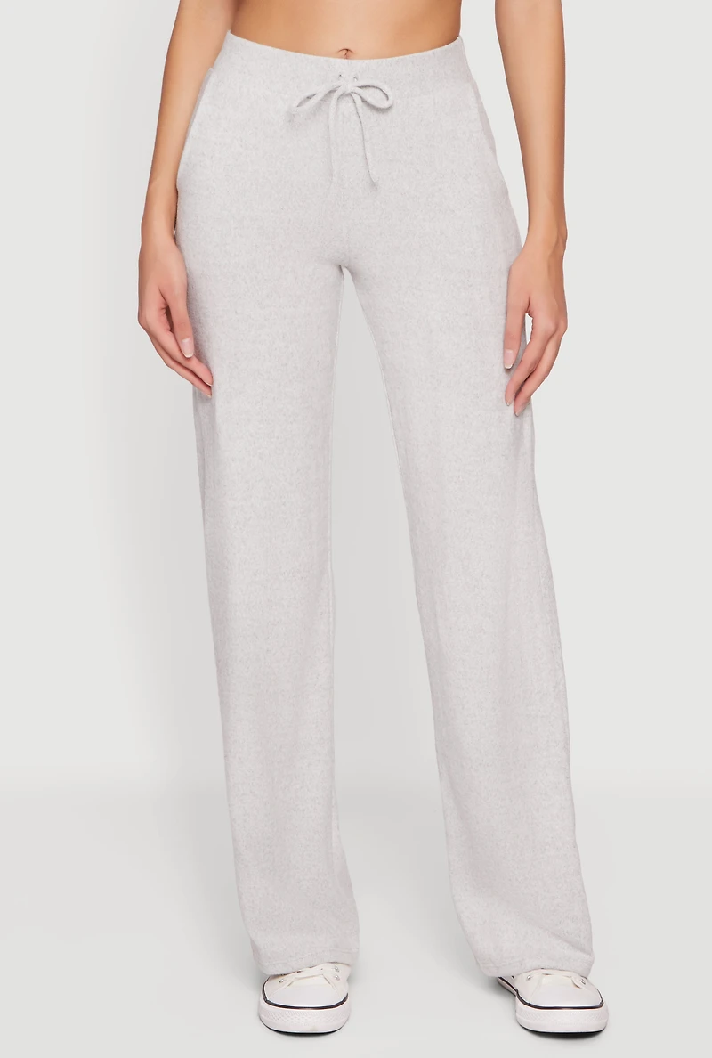 Brushed Knit Drawstring Waist Sweatpants