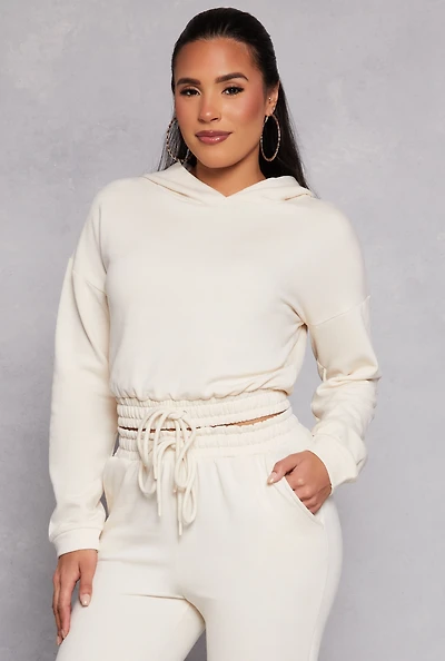 Womens Iris Hooded Cropped Sweatshirt,