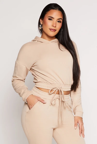 Womens Iris Hooded Cropped Sweatshirt,