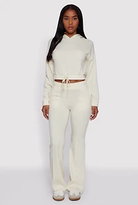 Hooded Fleece Lined Drawstring Hem Sweatshirt