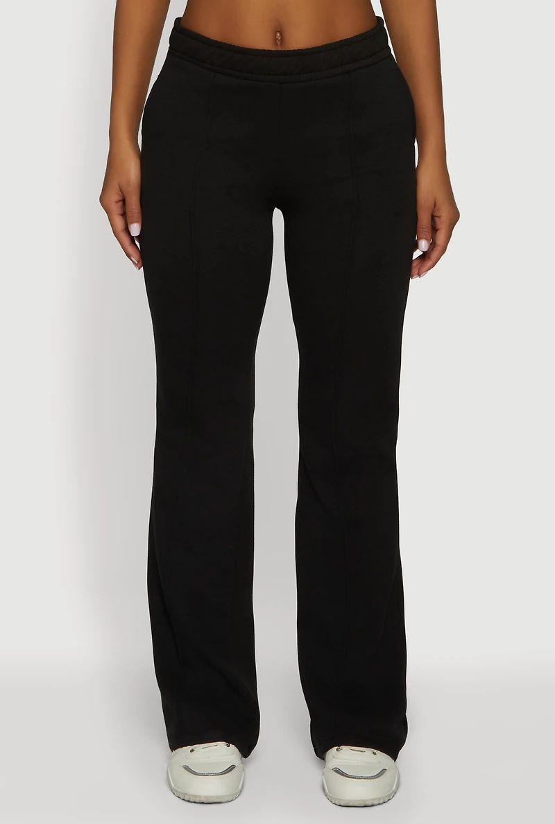 Womens High Waisted Flare Leg Fleece Lined Sweatpants,