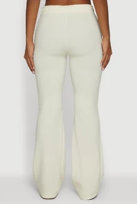 Womens High Waisted Flare Leg Fleece Lined Sweatpants, White, Size S