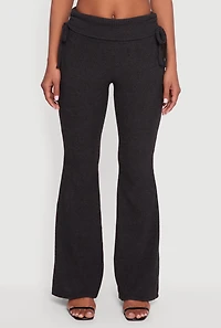 Ruched Fold Over Flare Pants