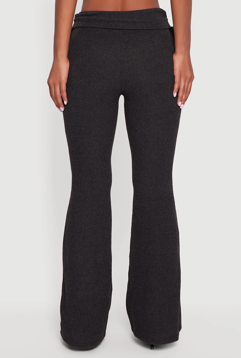 Ruched Fold Over Flare Pants