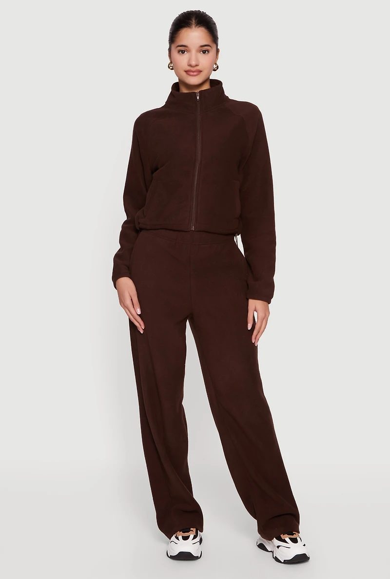 Raglan Sleeve Zip Front Mock Neck Track Jacket