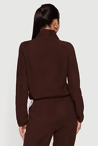 Raglan Sleeve Zip Front Mock Neck Track Jacket