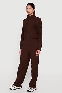 High Waisted Straight Leg Sweatpants