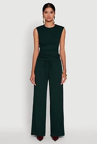 Womens Ribbed Knit Sleeveless Solid Top,