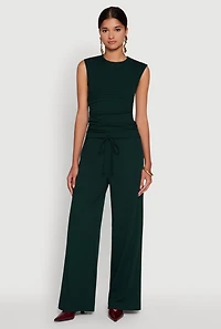 Womens Ribbed Knit Sleeveless Solid Top,