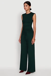 Womens Ribbed Knit Sleeveless Solid Top,