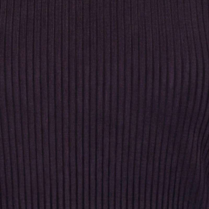 Ribbed Knit Side Ruched Long Sleeve Blouse