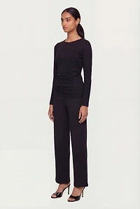 Ribbed Knit Pull On Wide Leg Pants