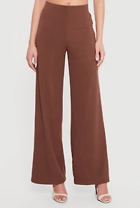 High Waisted Wide Leg Pull On Pants