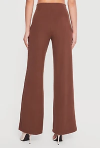 High Waisted Wide Leg Pull On Pants