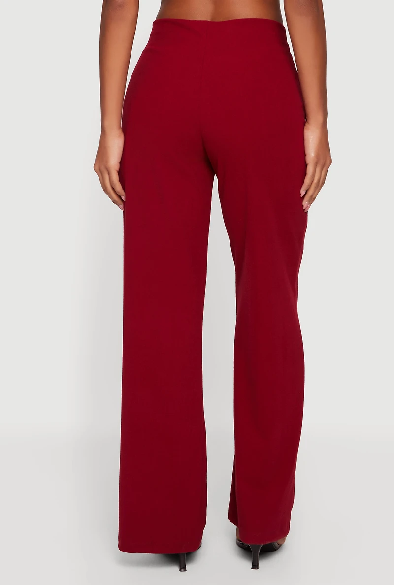 High Waisted Wide Leg Pull On Pants