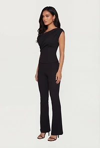 Textured Knit Straight Leg Pants