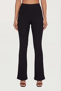 Textured Knit Flare Leg Pants
