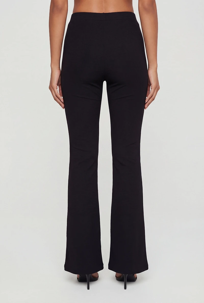 Textured Knit Straight Leg Pants