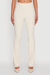 Womens Brushed Knit Pintuck Pull On Slim Pants, L