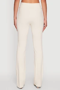 Womens Brushed Knit Pintuck Pull On Slim Pants, L