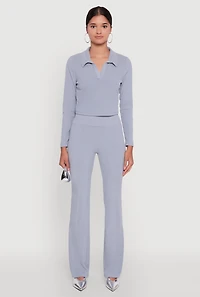 Womens Brushed Knit Pintuck Pull On Slim Pants, M