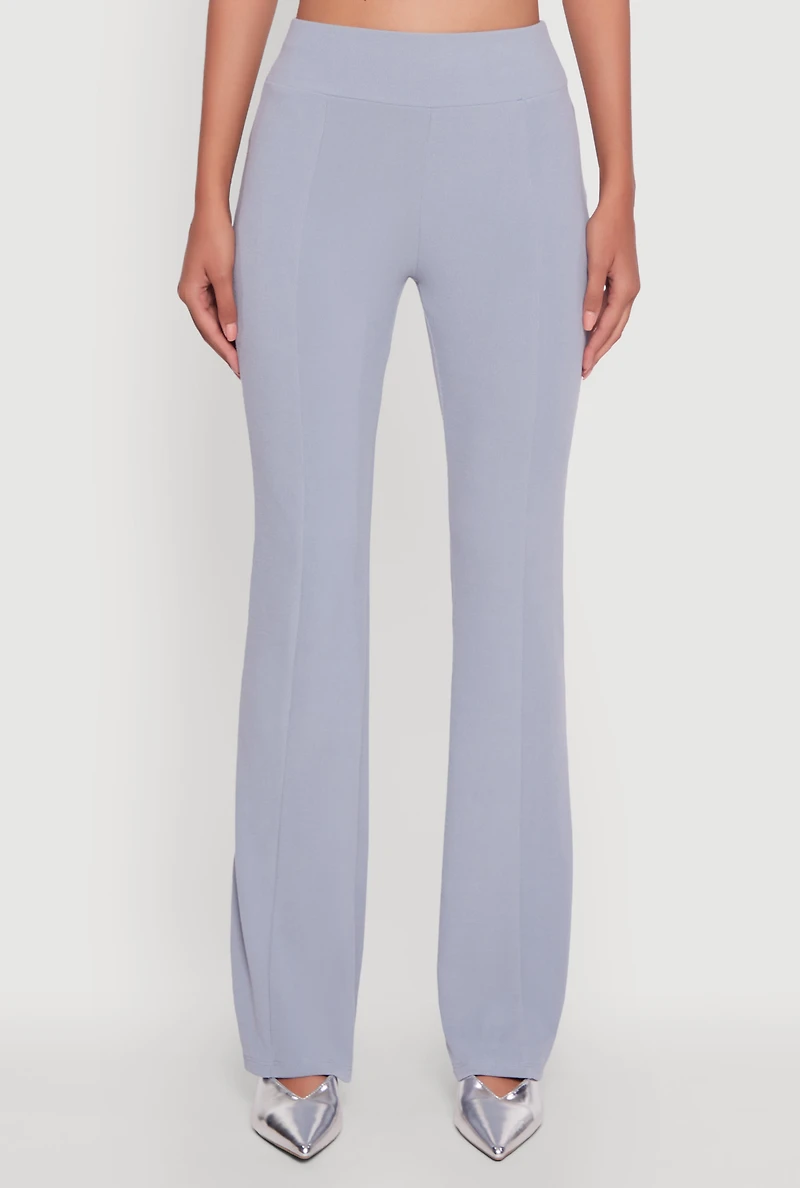 Womens Brushed Knit Pintuck Pull On Slim Pants, M