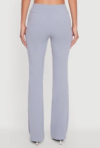 Womens Brushed Knit Pintuck Pull On Slim Pants, Blue,