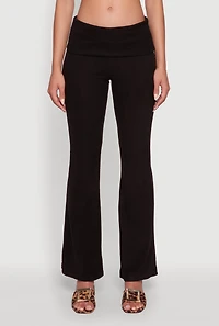 Womens Haute Monde High Waisted Flare Leg Pants, Black,
