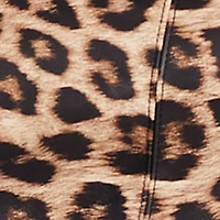 Faux Leather Belted Animal Print Micro Shorts