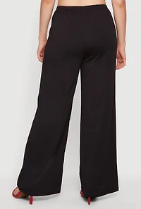 High Waisted Pull On Wide Leg Dress Pants