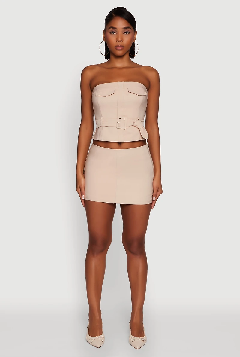 Womens Haute Monde Lined Pencil Skirt, Khaki, Size M