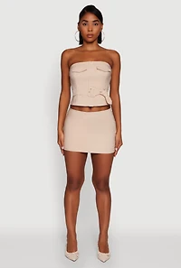 Womens Haute Monde Lined Pencil Skirt, Khaki, Size M