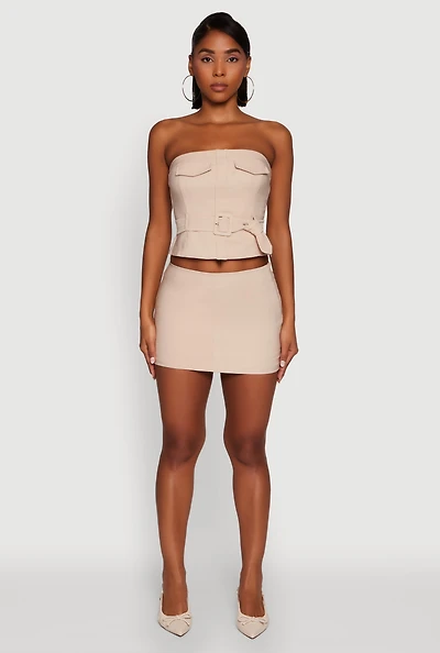 Womens Haute Monde Lined Pencil Skirt, Khaki, Size S