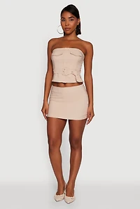 Womens Haute Monde Lined Pencil Skirt, Khaki, Size M