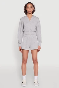 Womens Iris Fleece Zip Front Hoodie,